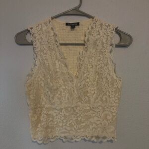 Cream Lace Tank Top Express